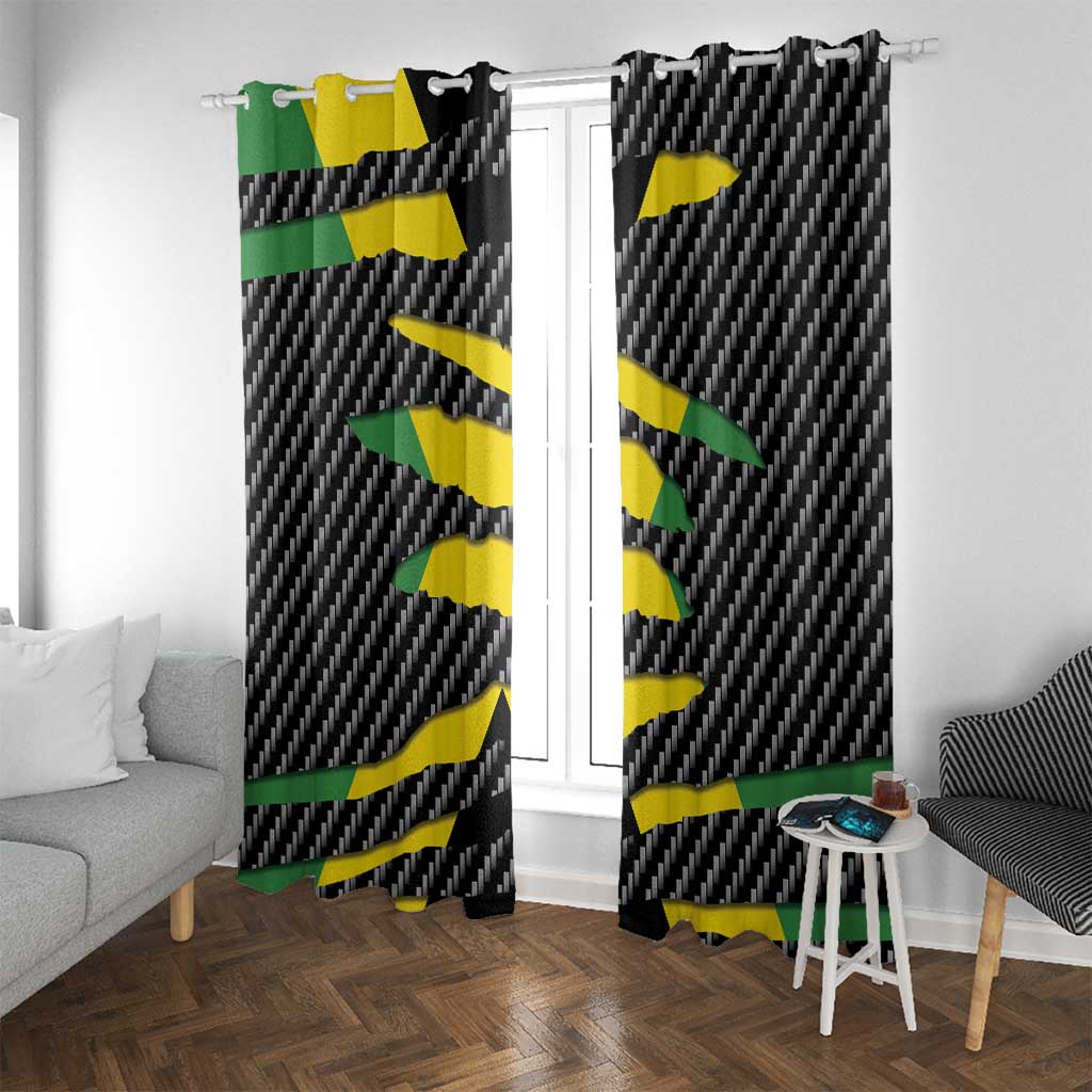 Jamaica Beast Window Curtain Ripped Flag Graphic - Wonder Print Shop