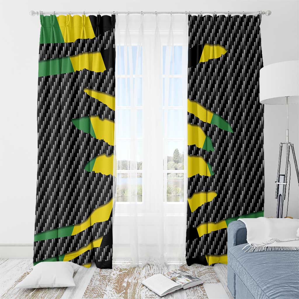 Jamaica Beast Window Curtain Ripped Flag Graphic - Wonder Print Shop