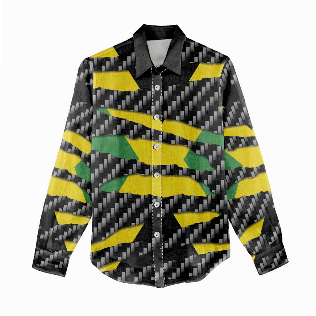 Jamaica Beast Women Casual Shirt Ripped Flag Graphic - Wonder Print Shop