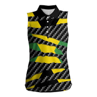 Jamaica Beast Women Sleeveless Polo Shirt Ripped Flag Graphic - Wonder Print Shop