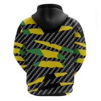 Jamaica Beast Zip Hoodie Ripped Flag Graphic - Wonder Print Shop