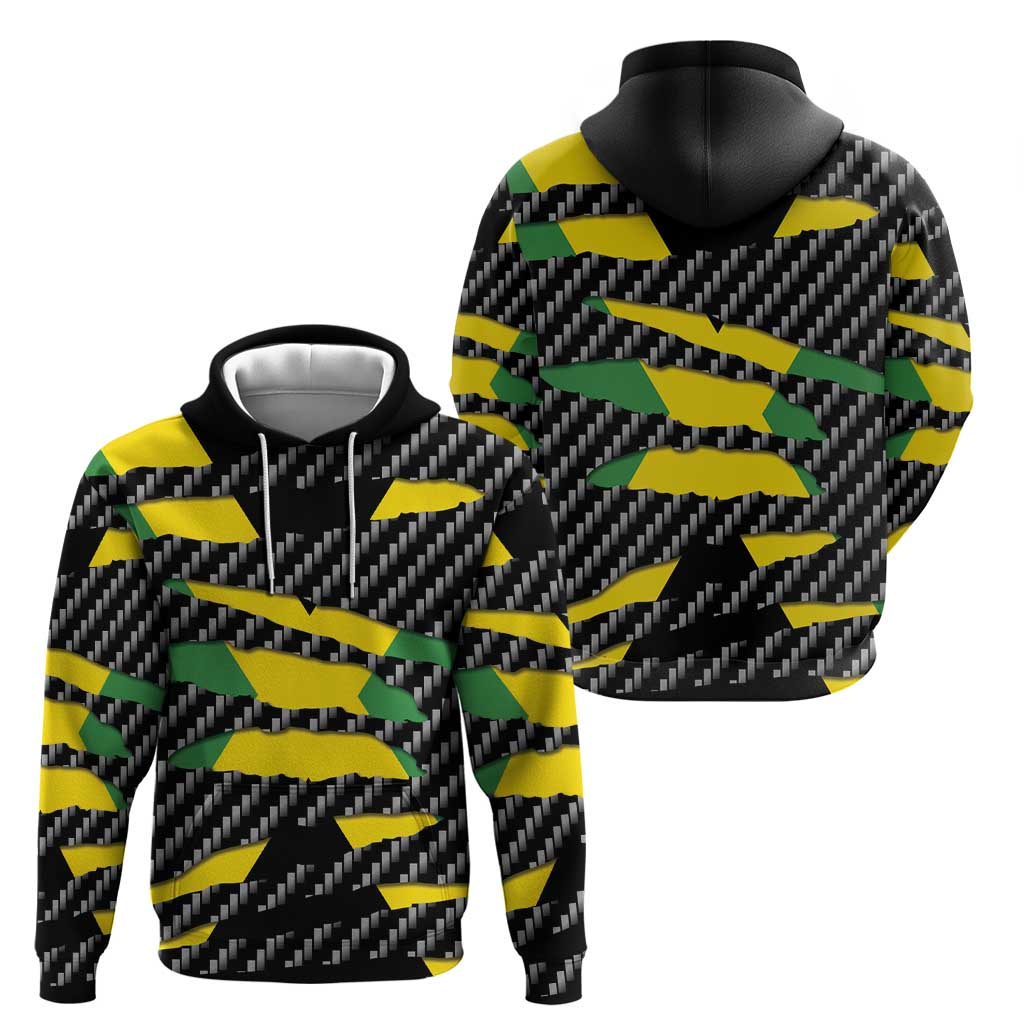 Jamaica Beast Zip Hoodie Ripped Flag Graphic - Wonder Print Shop