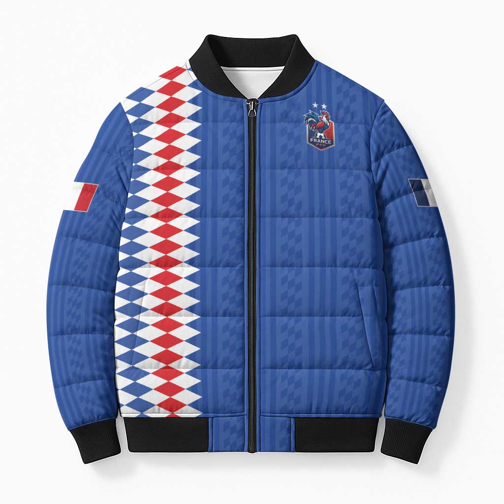 Custom World Football 2026 France Bomber Puffer Jacket Les Bleus Road To Champions - Wonder Print Shop