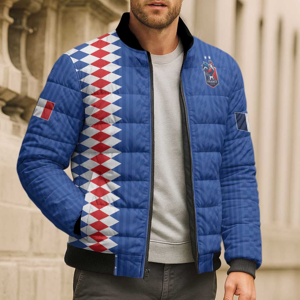 Custom World Football 2026 France Bomber Puffer Jacket Les Bleus Road To Champions - Wonder Print Shop
