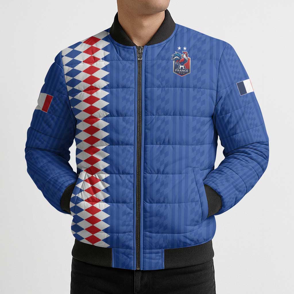 Custom World Football 2026 France Bomber Puffer Jacket Les Bleus Road To Champions - Wonder Print Shop