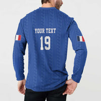 Custom World Football 2026 France Button Sweatshirt Les Bleus Road To Champions - Wonder Print Shop