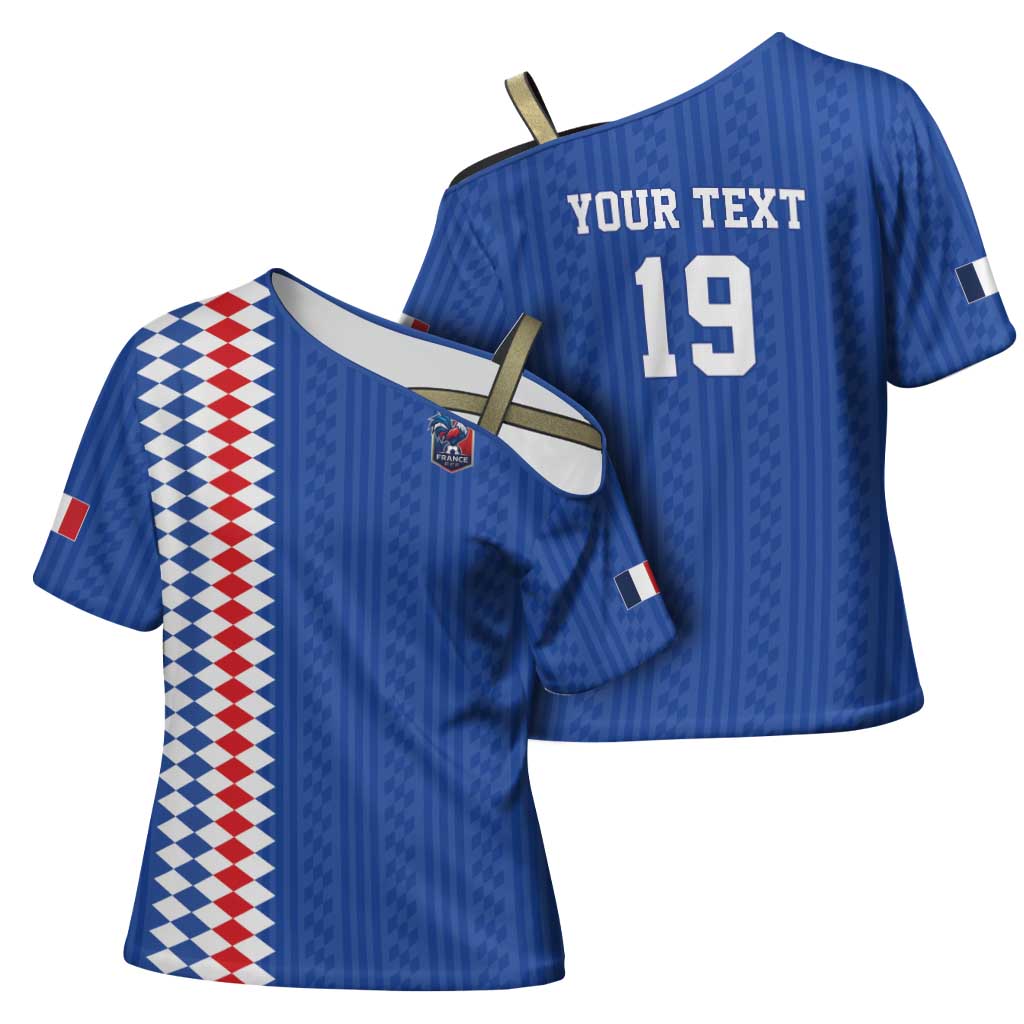 Custom World Football 2026 France Cross Shoulder Shirt Les Bleus Road To Champions - Wonder Print Shop