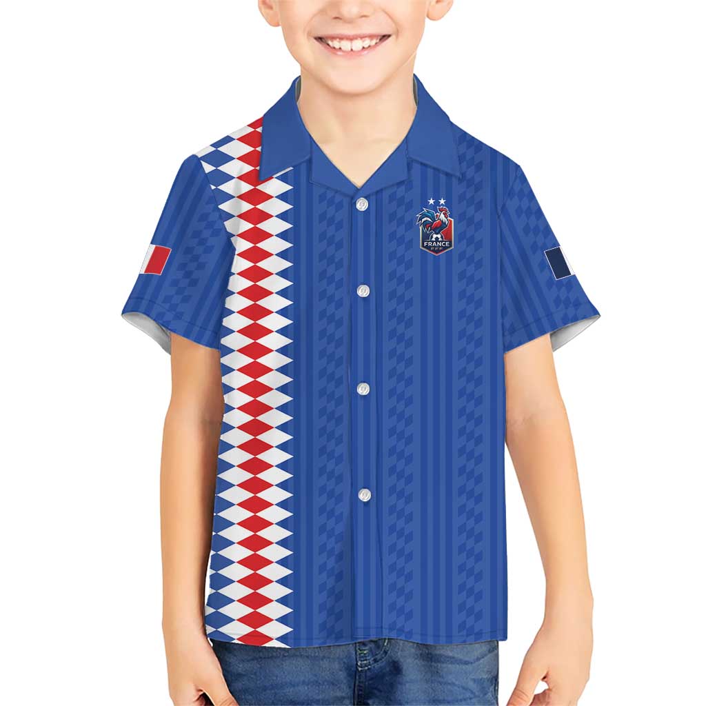 Custom World Football 2026 France Kid Hawaiian Shirt Les Bleus Road To Champions - Wonder Print Shop