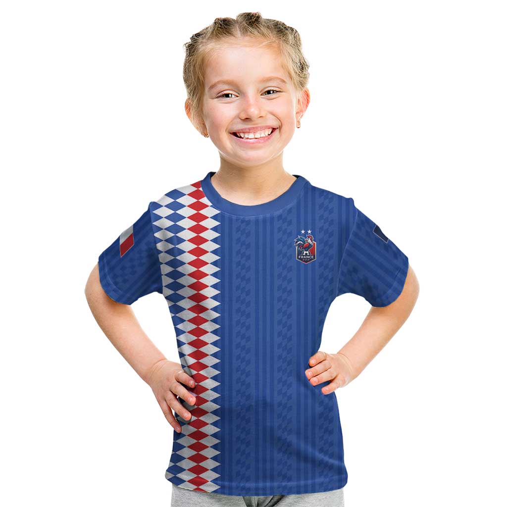 Custom World Football 2026 France Kid T Shirt Les Bleus Road To Champions - Wonder Print Shop