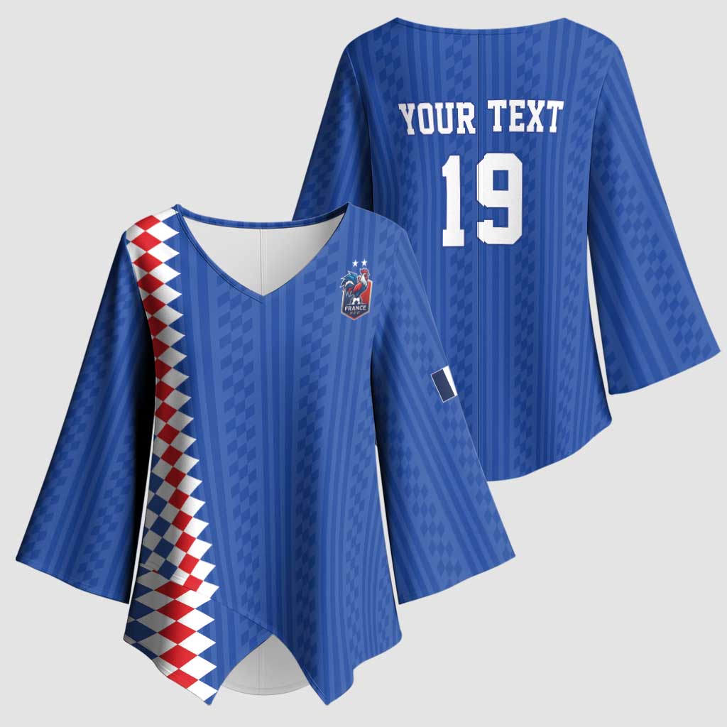 Custom World Football 2026 France Kimono Sleeve Blouse Les Bleus Road To Champions - Wonder Print Shop