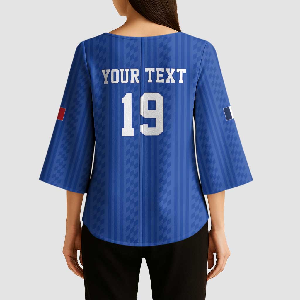 Custom World Football 2026 France Kimono Sleeve Blouse Les Bleus Road To Champions - Wonder Print Shop