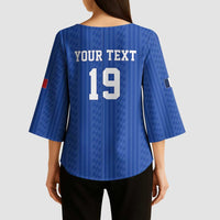 Custom World Football 2026 France Kimono Sleeve Blouse Les Bleus Road To Champions - Wonder Print Shop