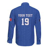 Custom World Football 2026 France Long Sleeve Button Shirt Les Bleus Road To Champions - Wonder Print Shop