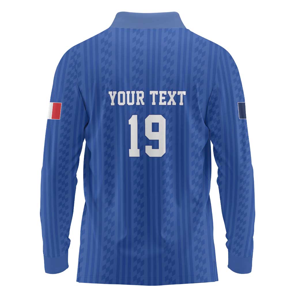 Custom World Football 2026 France Long Sleeve Polo Shirt Les Bleus Road To Champions - Wonder Print Shop