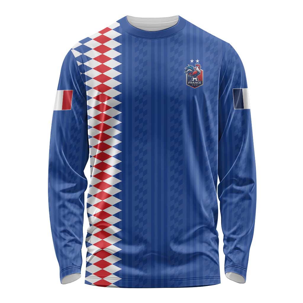 Custom World Football 2026 France Long Sleeve Shirt Les Bleus Road To Champions - Wonder Print Shop