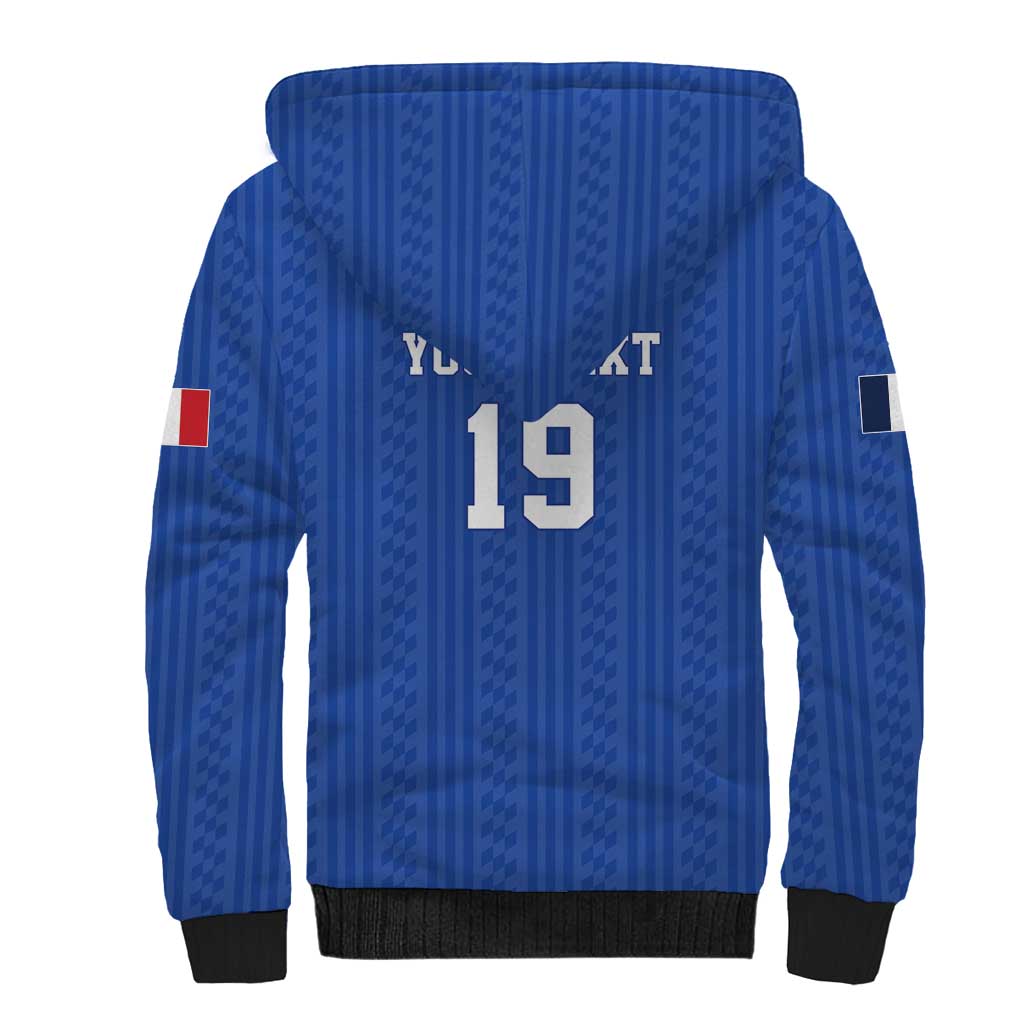 Custom World Football 2026 France Sherpa Hoodie Les Bleus Road To Champions - Wonder Print Shop