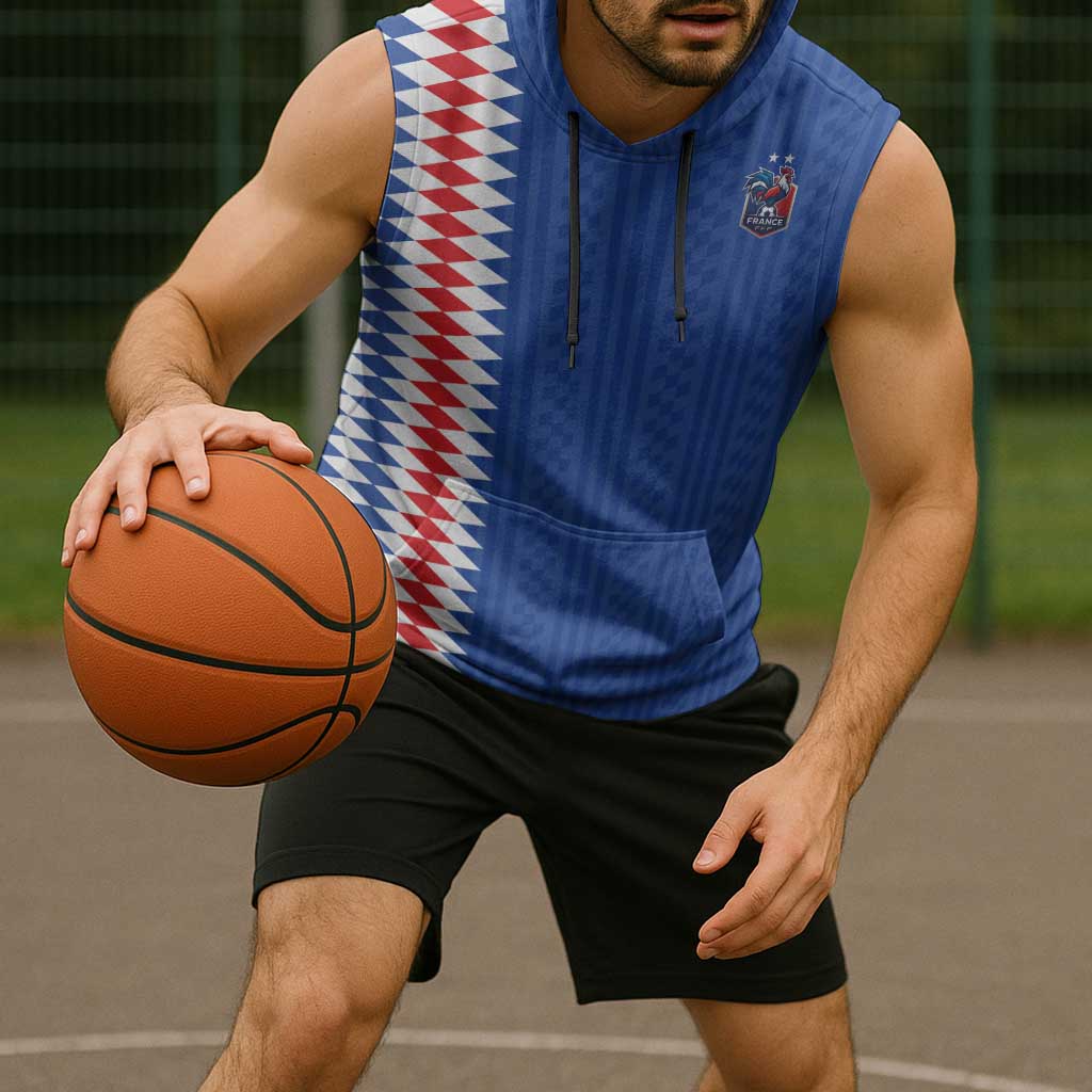 Custom World Football 2026 France Sleeveless Hoodie Les Bleus Road To Champions - Wonder Print Shop