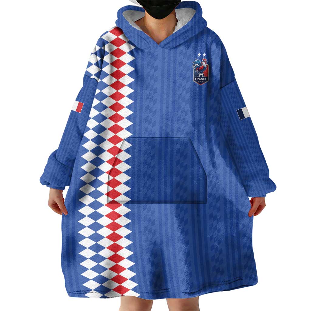 Custom World Football 2026 France Wearable Blanket Hoodie Les Bleus Road To Champions - Wonder Print Shop