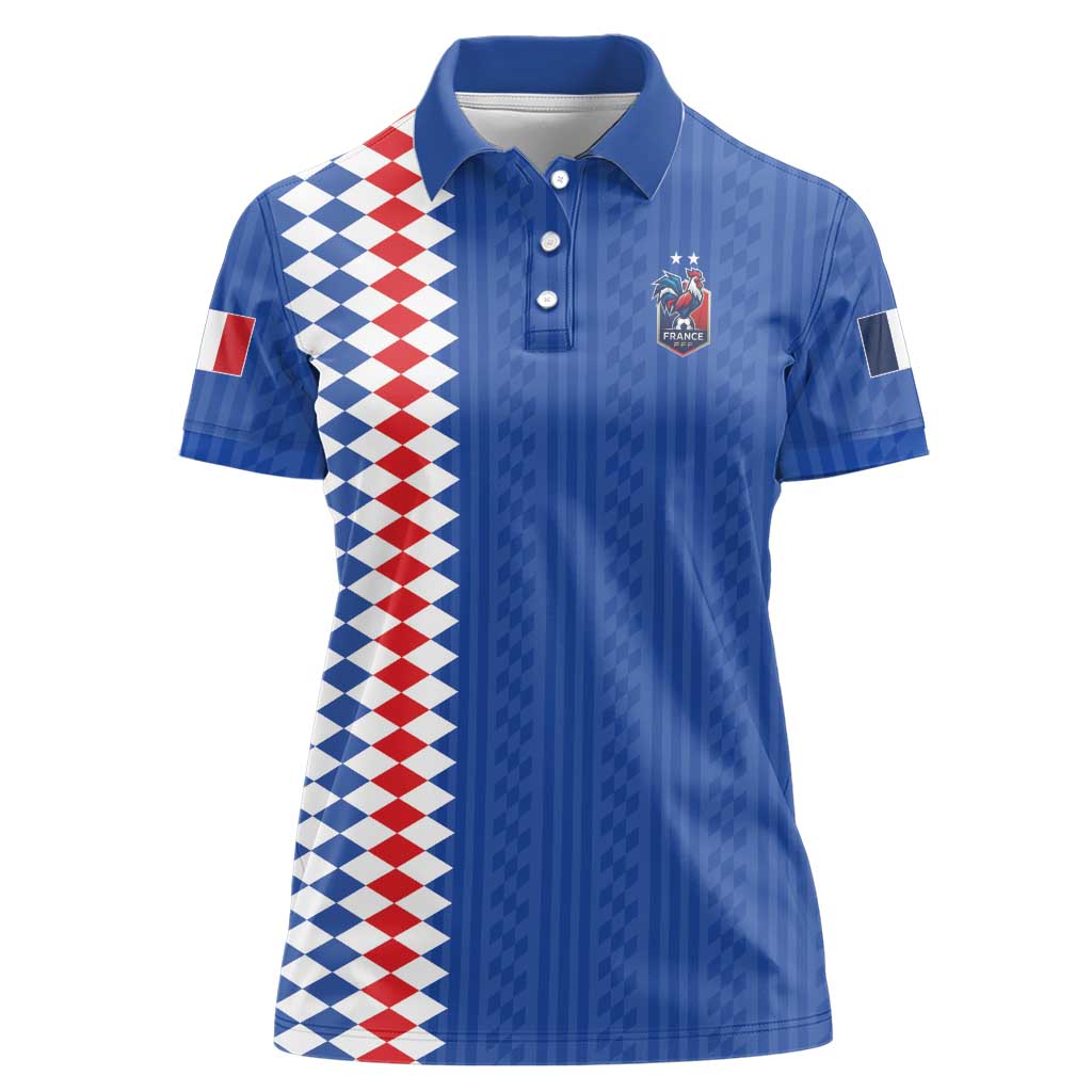 Custom World Football 2026 France Women Polo Shirt Les Bleus Road To Champions - Wonder Print Shop