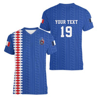 Custom World Football 2026 France Women V-Neck T-Shirt Les Bleus Road To Champions - Wonder Print Shop