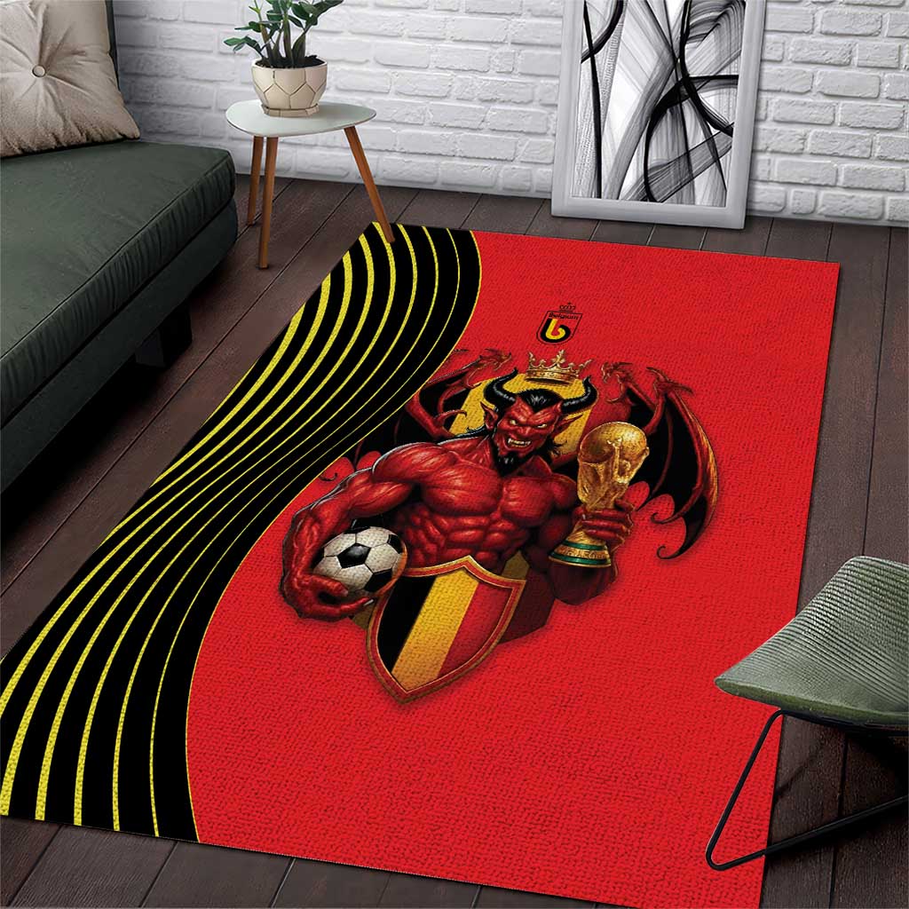 World Football 2026 Belgium Area Rug Red Devils Go Champions - Wonder Print Shop