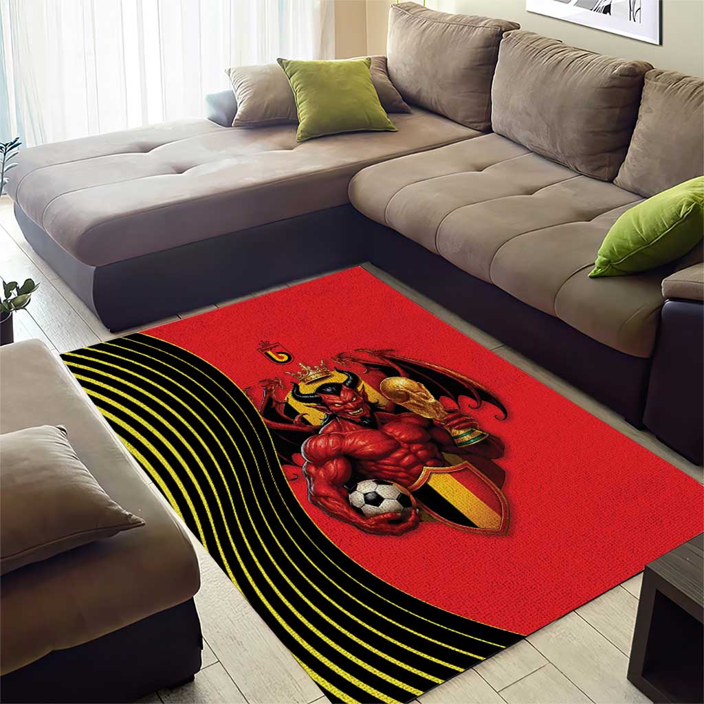 World Football 2026 Belgium Area Rug Red Devils Go Champions - Wonder Print Shop