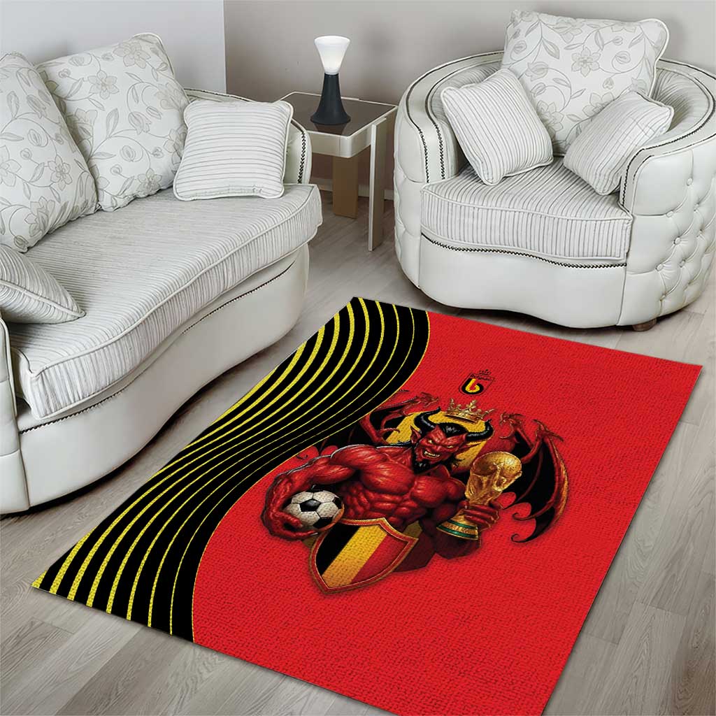 World Football 2026 Belgium Area Rug Red Devils Go Champions - Wonder Print Shop