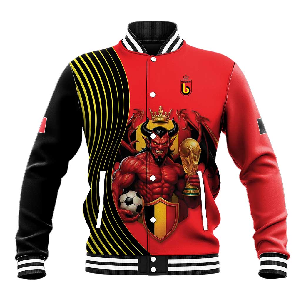 Custom World Football 2026 Belgium Baseball Jacket Red Devils Go Champions - Wonder Print Shop