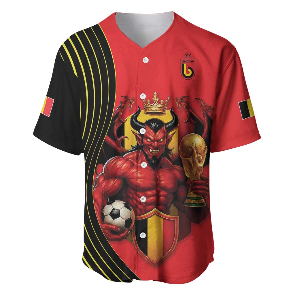 Custom World Football 2026 Belgium Baseball Jersey Red Devils Go Champions - Wonder Print Shop