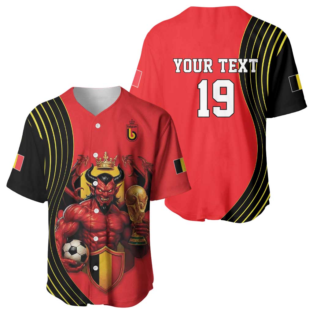 Custom World Football 2026 Belgium Baseball Jersey Red Devils Go Champions - Wonder Print Shop