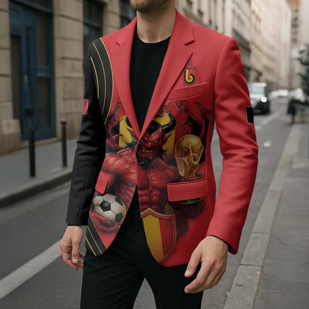 Custom World Football 2026 Belgium Blazer Red Devils Go Champions - Wonder Print Shop