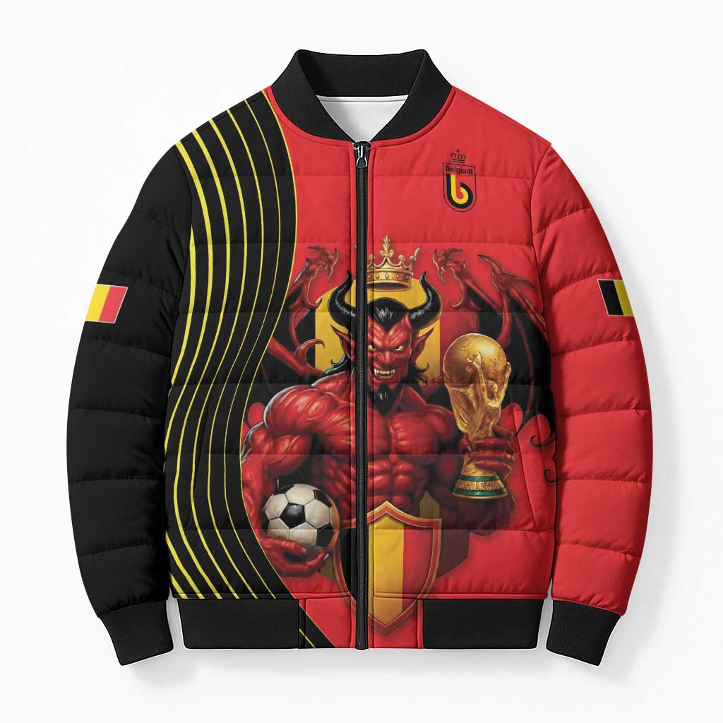 Custom World Football 2026 Belgium Bomber Puffer Jacket Red Devils Go Champions - Wonder Print Shop