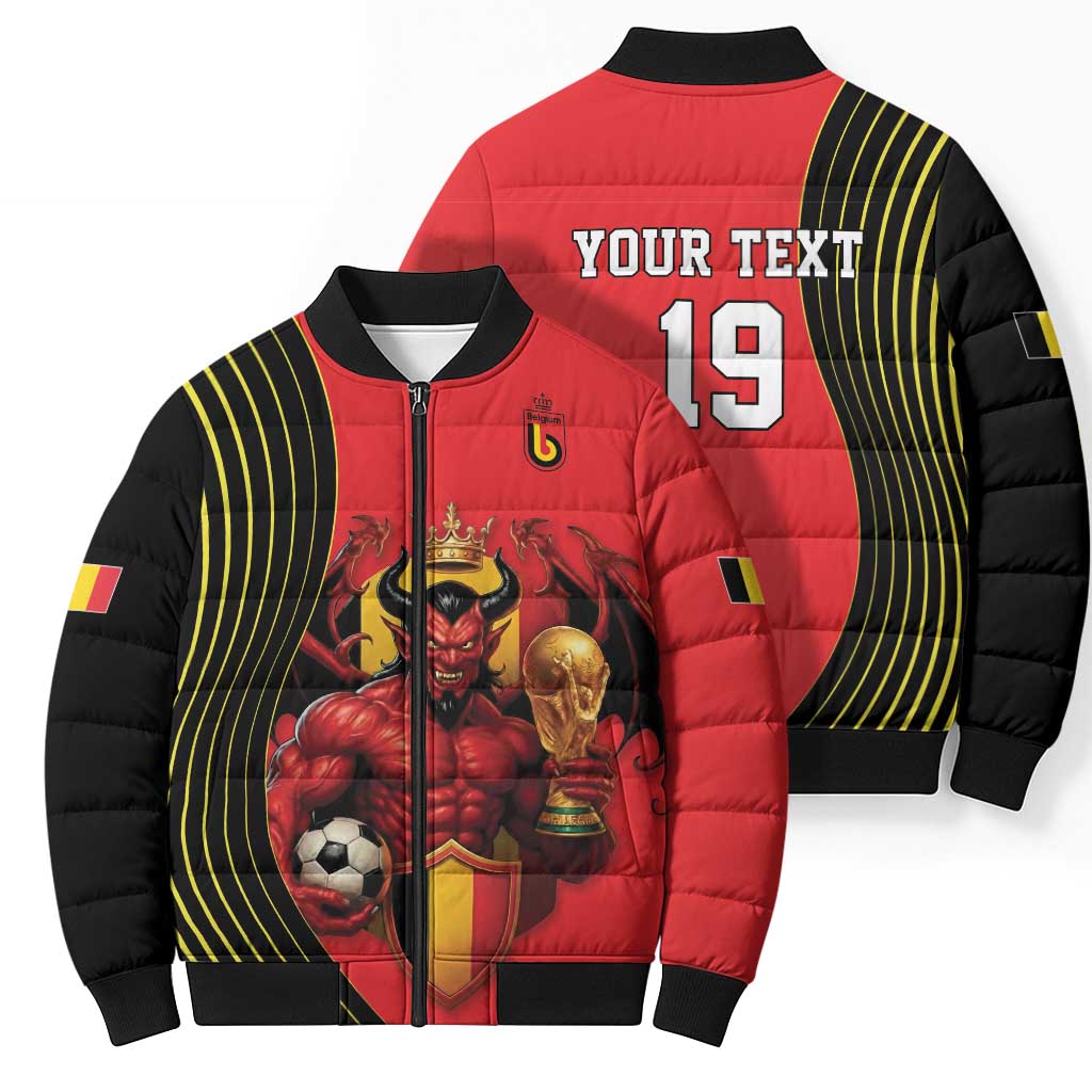 Custom World Football 2026 Belgium Bomber Puffer Jacket Red Devils Go Champions - Wonder Print Shop