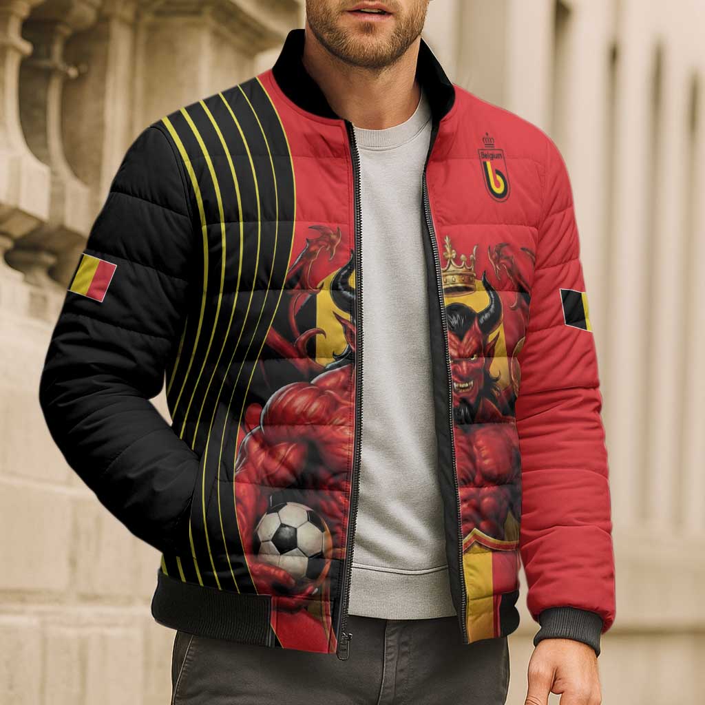 Custom World Football 2026 Belgium Bomber Puffer Jacket Red Devils Go Champions - Wonder Print Shop
