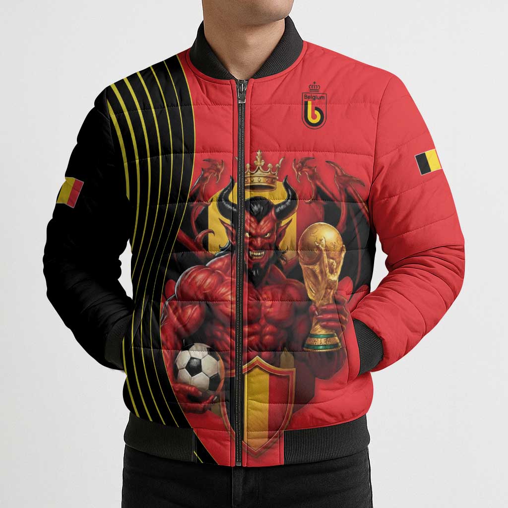 Custom World Football 2026 Belgium Bomber Puffer Jacket Red Devils Go Champions - Wonder Print Shop