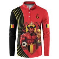 Custom World Football 2026 Belgium Button Sweatshirt Red Devils Go Champions - Wonder Print Shop