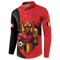 Custom World Football 2026 Belgium Button Sweatshirt Red Devils Go Champions - Wonder Print Shop