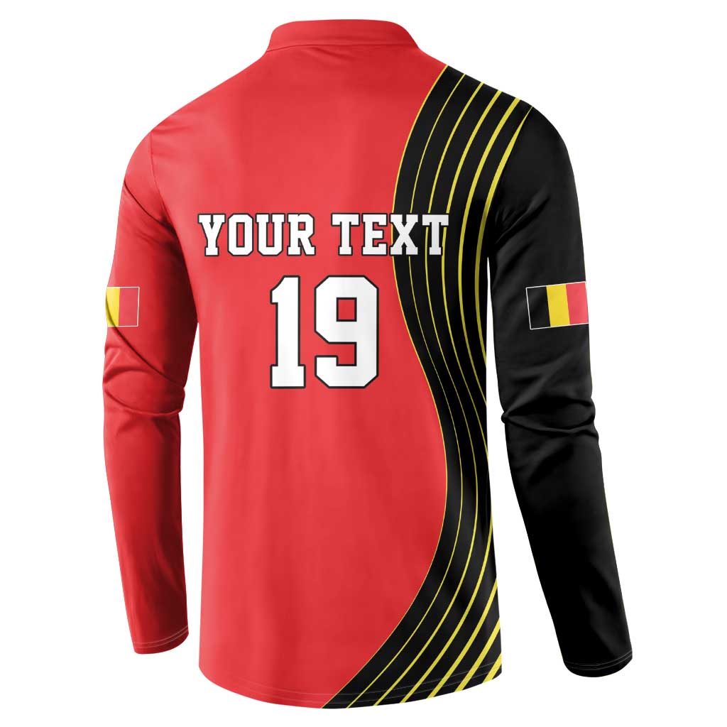 Custom World Football 2026 Belgium Button Sweatshirt Red Devils Go Champions - Wonder Print Shop