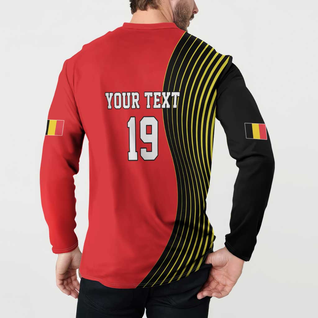 Custom World Football 2026 Belgium Button Sweatshirt Red Devils Go Champions - Wonder Print Shop