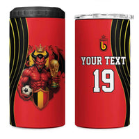 Custom World Football 2026 Belgium 4 in 1 Can Cooler Tumbler Red Devils Go Champions - Wonder Print Shop