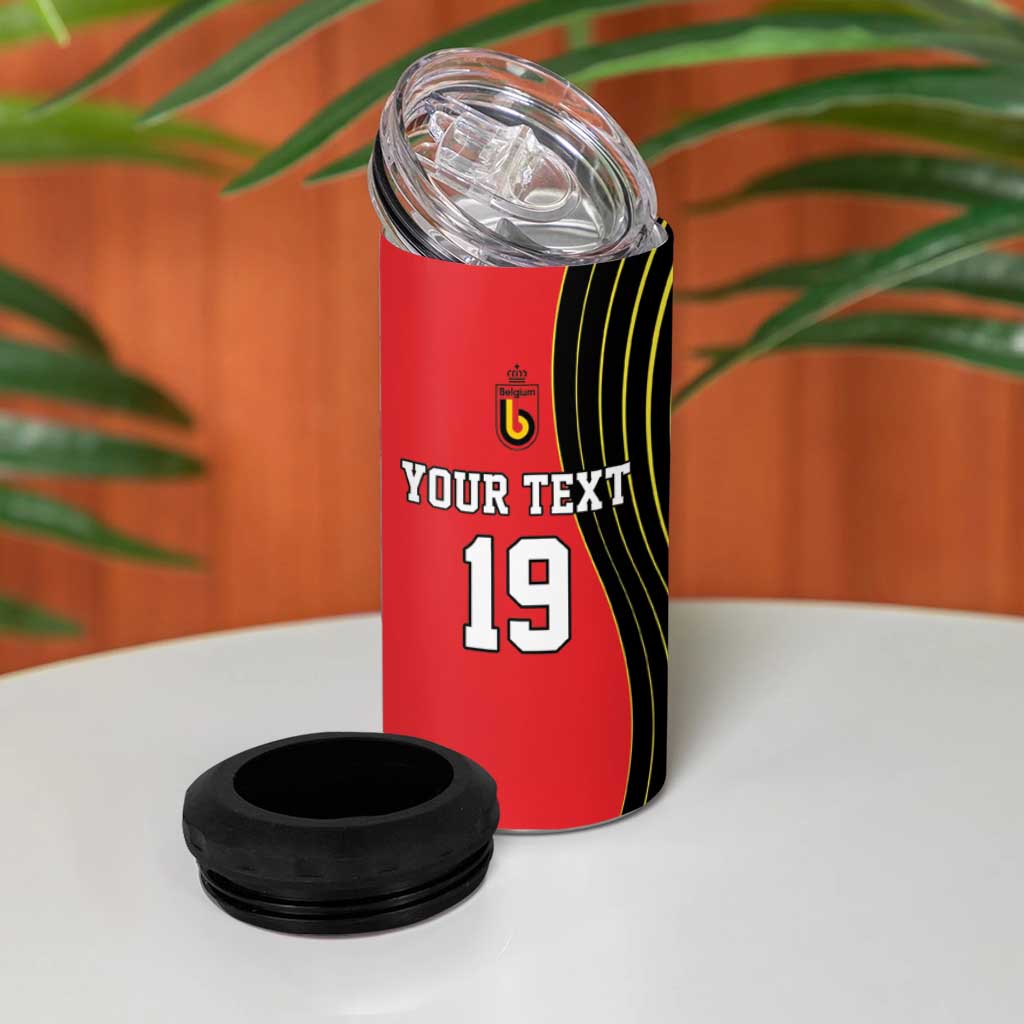Custom World Football 2026 Belgium 4 in 1 Can Cooler Tumbler Red Devils Go Champions - Wonder Print Shop