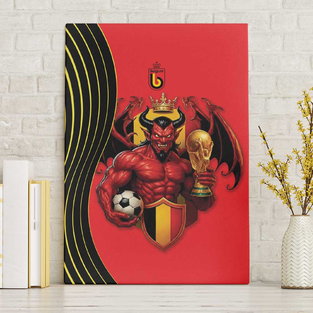 World Football 2026 Belgium Canvas Wall Art Red Devils Go Champions - Wonder Print Shop