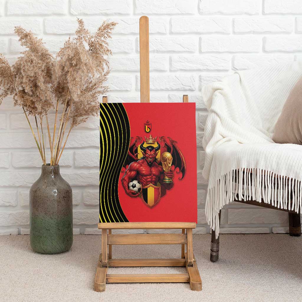 World Football 2026 Belgium Canvas Wall Art Red Devils Go Champions - Wonder Print Shop