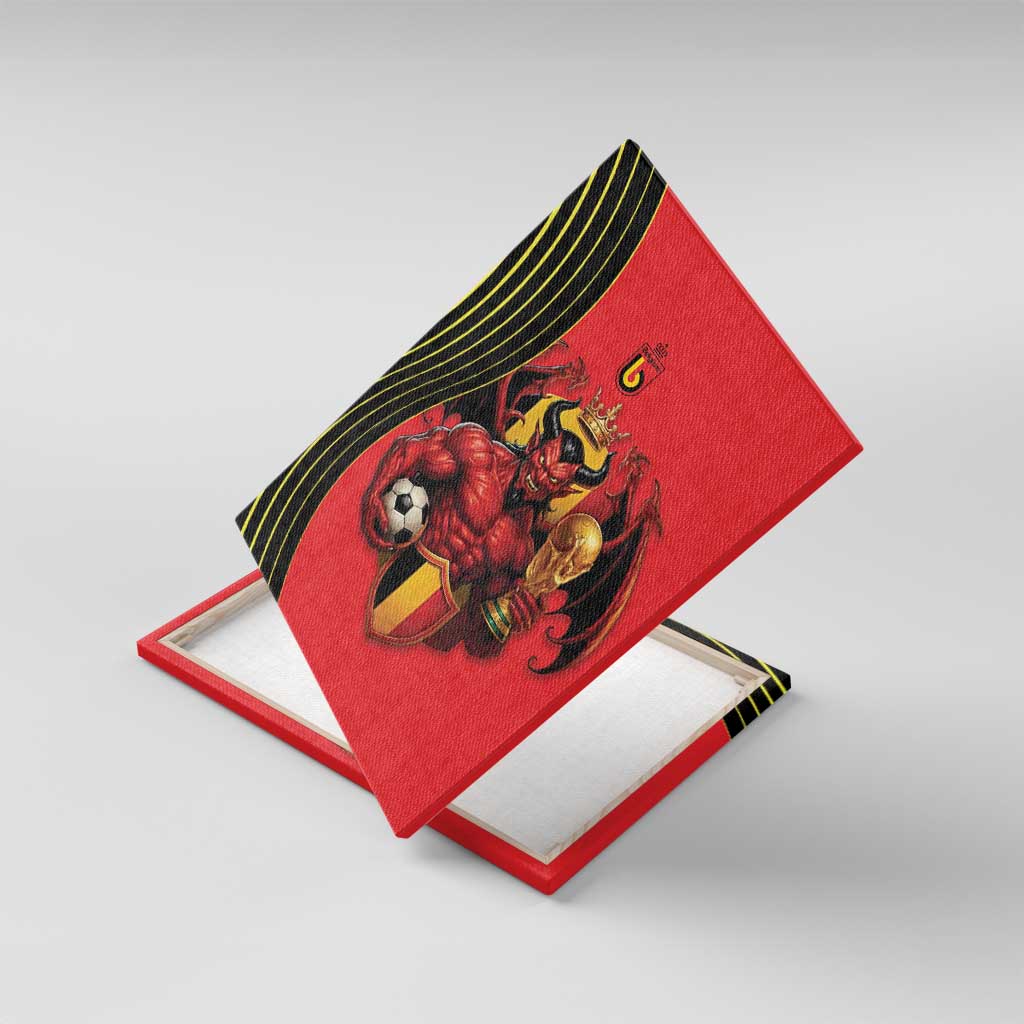 World Football 2026 Belgium Canvas Wall Art Red Devils Go Champions - Wonder Print Shop