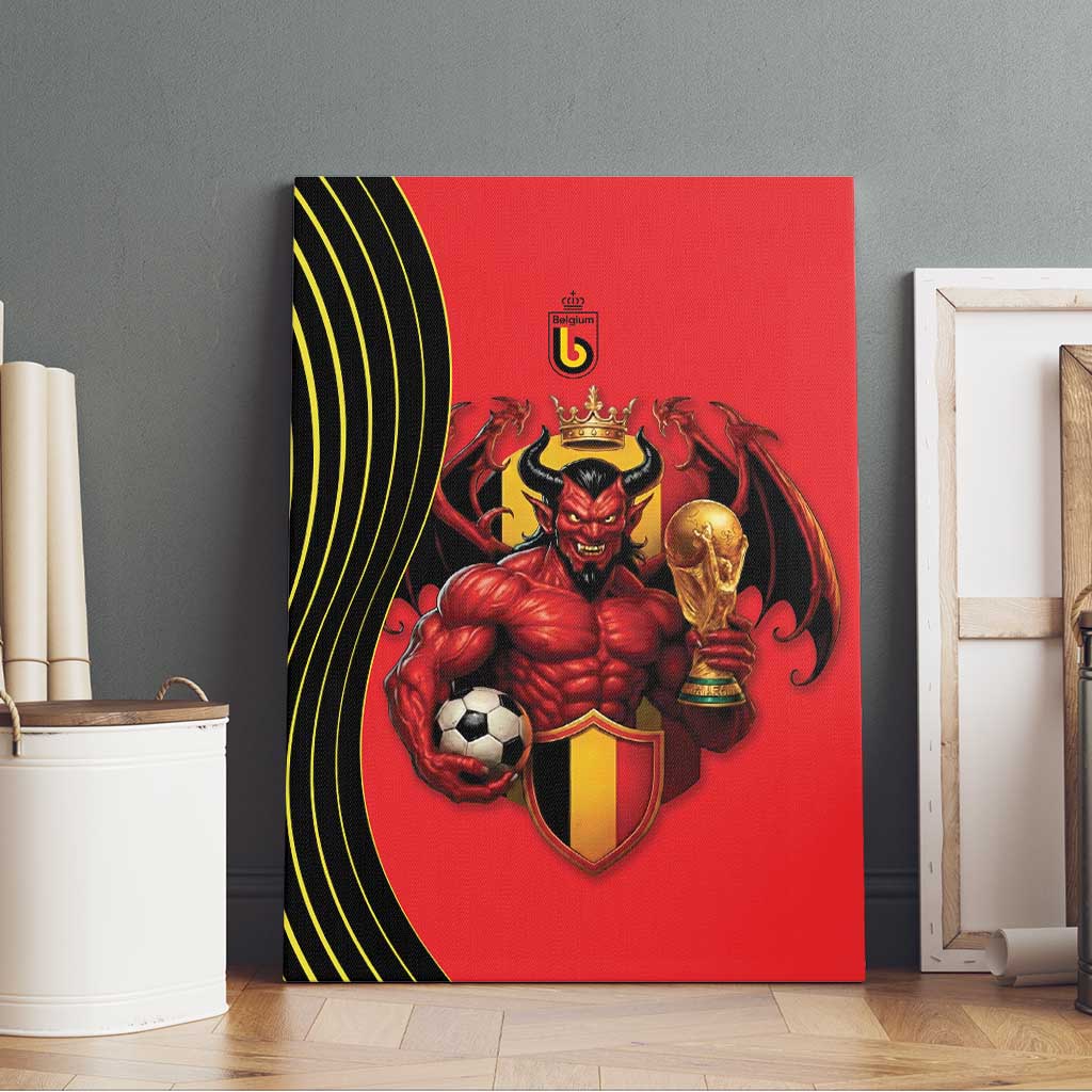 World Football 2026 Belgium Canvas Wall Art Red Devils Go Champions - Wonder Print Shop