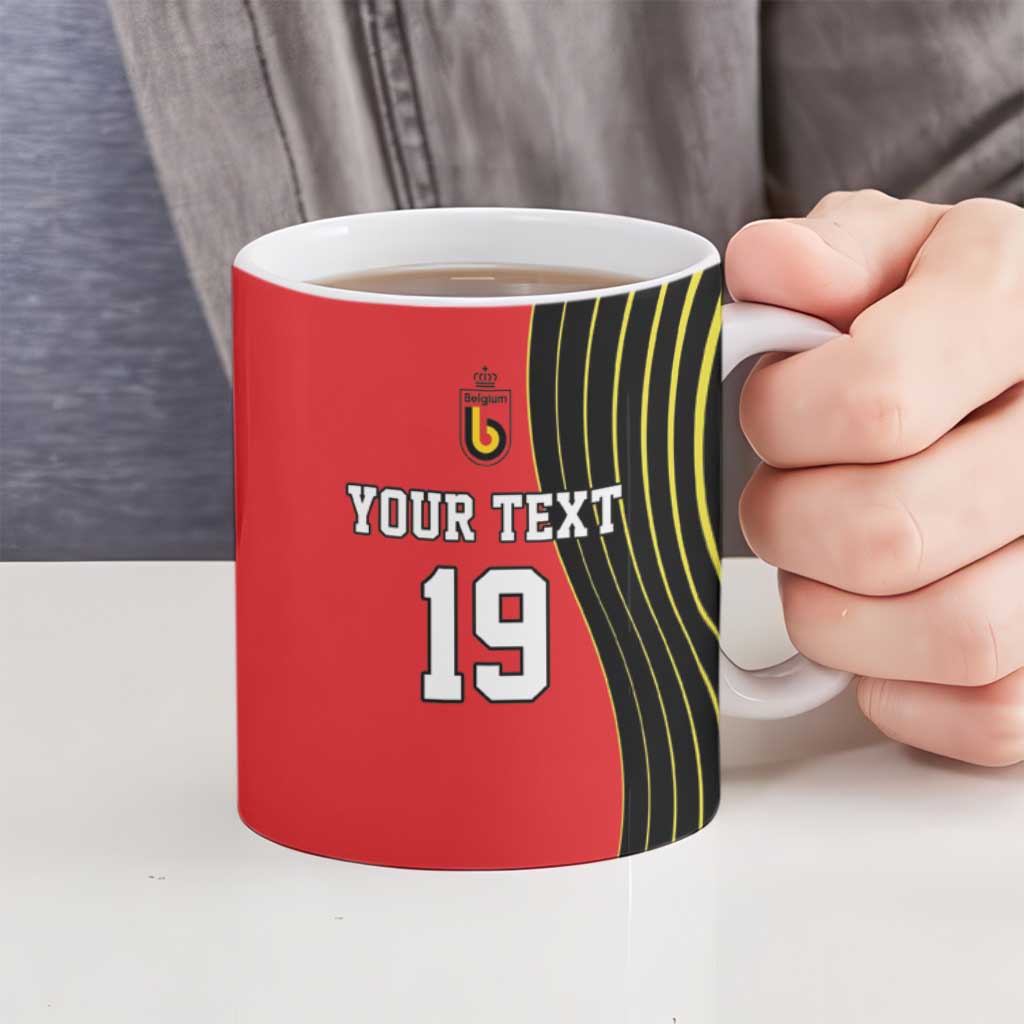 Custom World Football 2026 Belgium Ceramic Mug Red Devils Go Champions - Wonder Print Shop