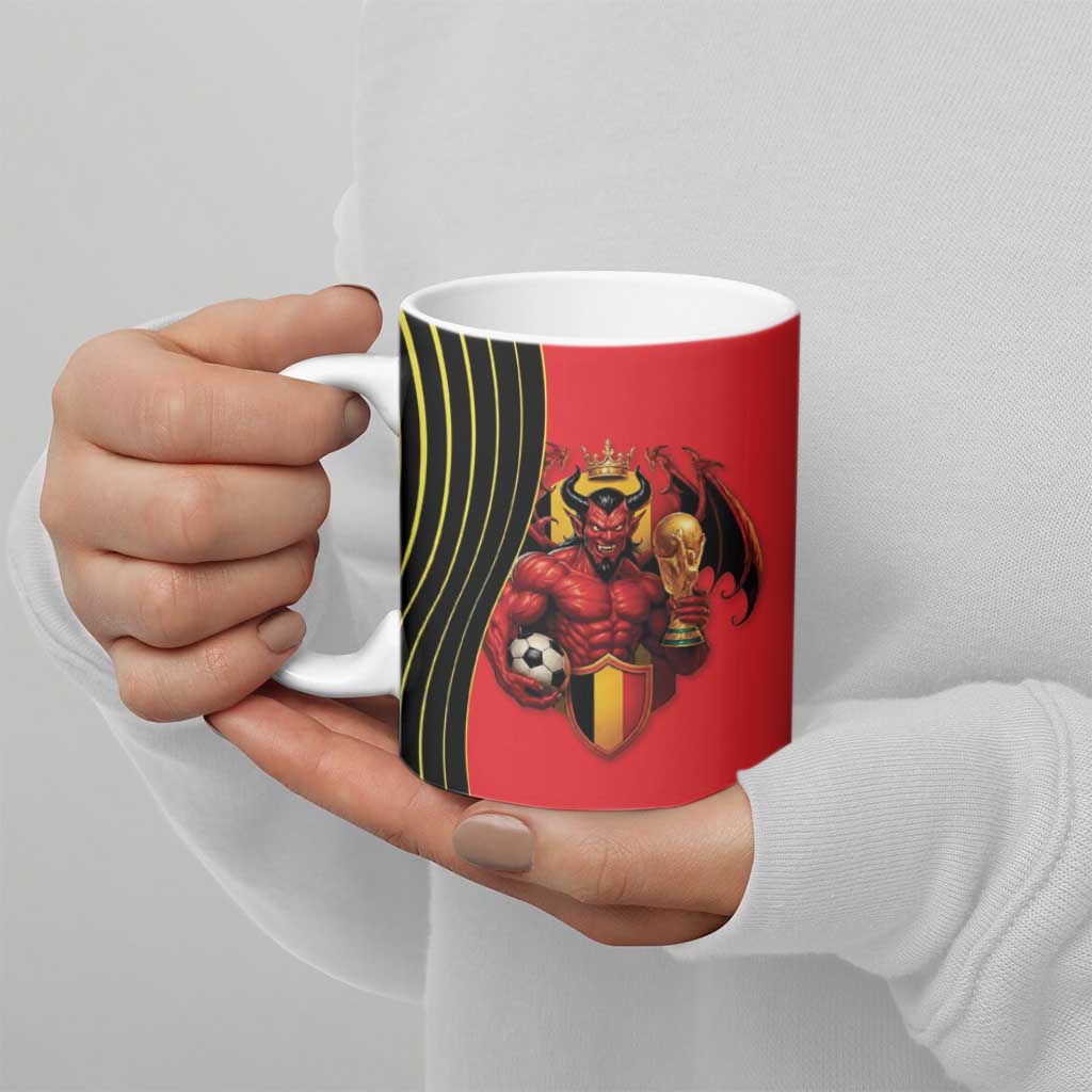 Custom World Football 2026 Belgium Ceramic Mug Red Devils Go Champions - Wonder Print Shop