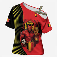 Custom World Football 2026 Belgium Cross Shoulder Shirt Red Devils Go Champions - Wonder Print Shop