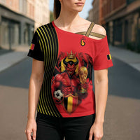 Custom World Football 2026 Belgium Cross Shoulder Shirt Red Devils Go Champions - Wonder Print Shop