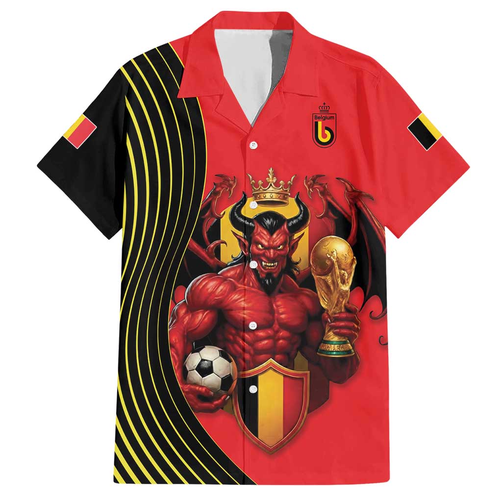 Custom World Football 2026 Belgium Hawaiian Shirt Red Devils Go Champions - Wonder Print Shop
